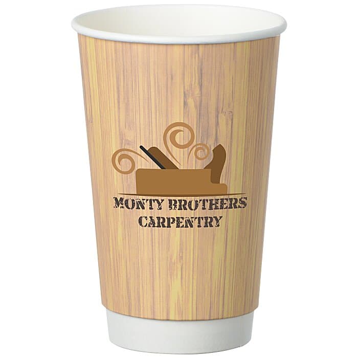 Bamboo Full Color Insulated Paper Cup - 16 oz