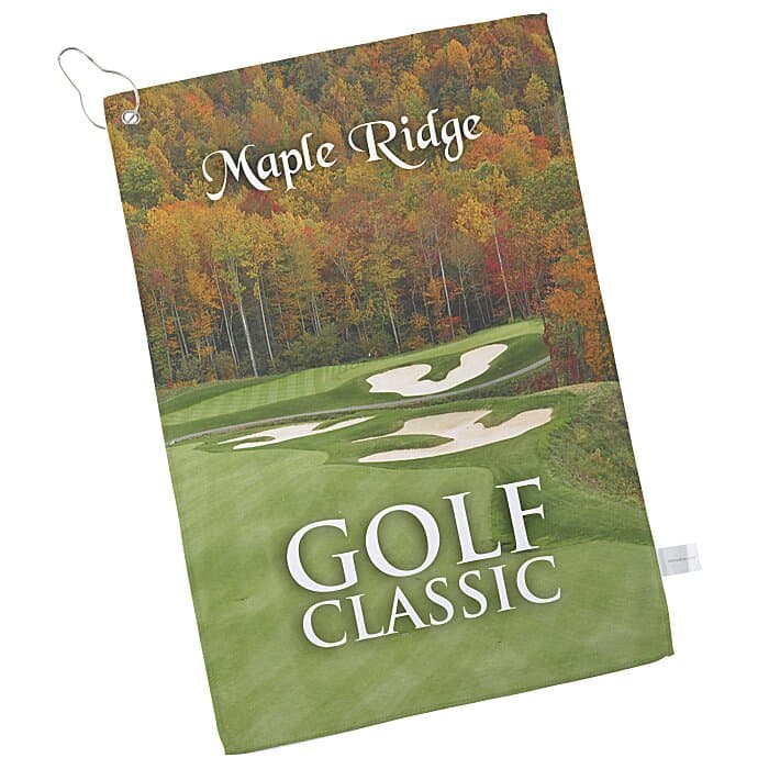 Full Color Microfiber Golf Towel - 18 inches x 12 inches