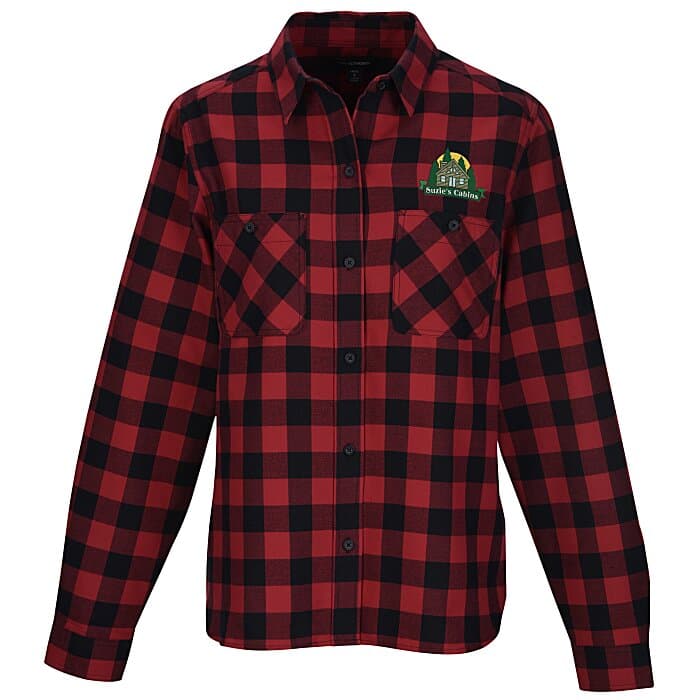 Plaid Flannel Two Pocket Shirt - Ladies'