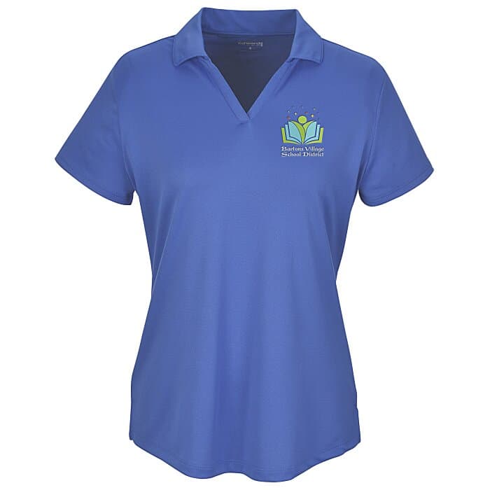 Mini-Pique Performance Split V-Neck Polo - Ladies'
