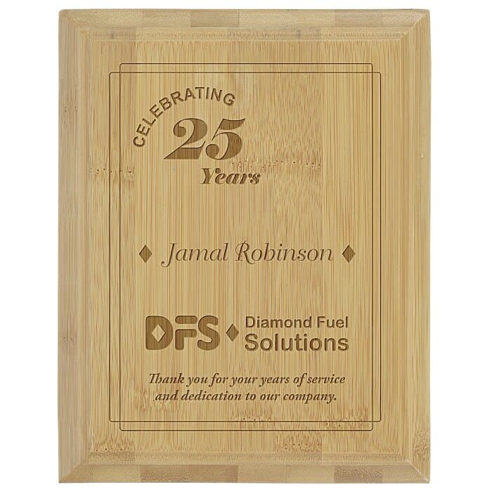 Prosperity Bamboo Plaque - 9 inches x 7 inches