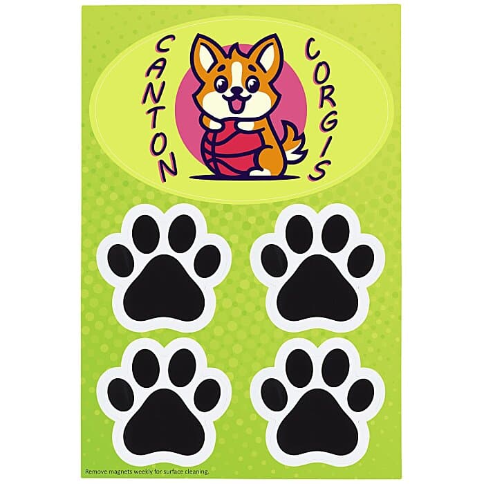 Oval and Paws Vehicle Magnets - 8 1/2 inches x 5 3/4 inches