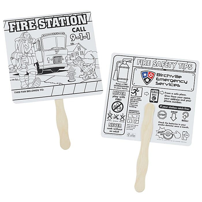 Fire Safety Coloring Hand Fan