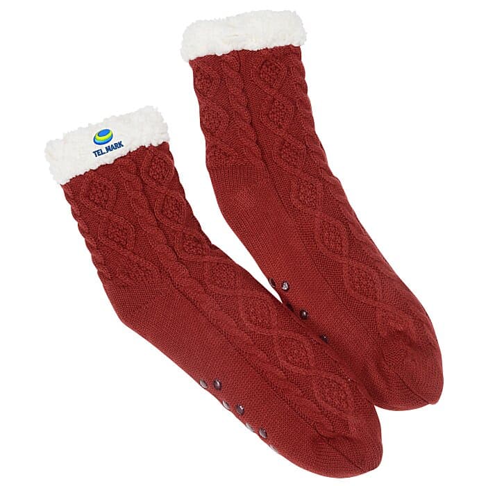 Cable Knit Slipper Socks