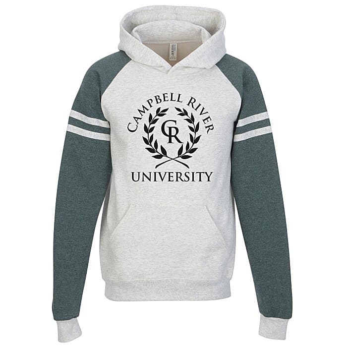 Jerzees Nublend Varsity Colorblocked Raglan Hooded Sweatshirt
