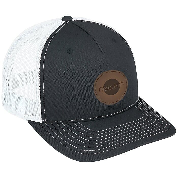 Richardson Five Panel Snapback Trucker Cap - Laser Engraved Patch