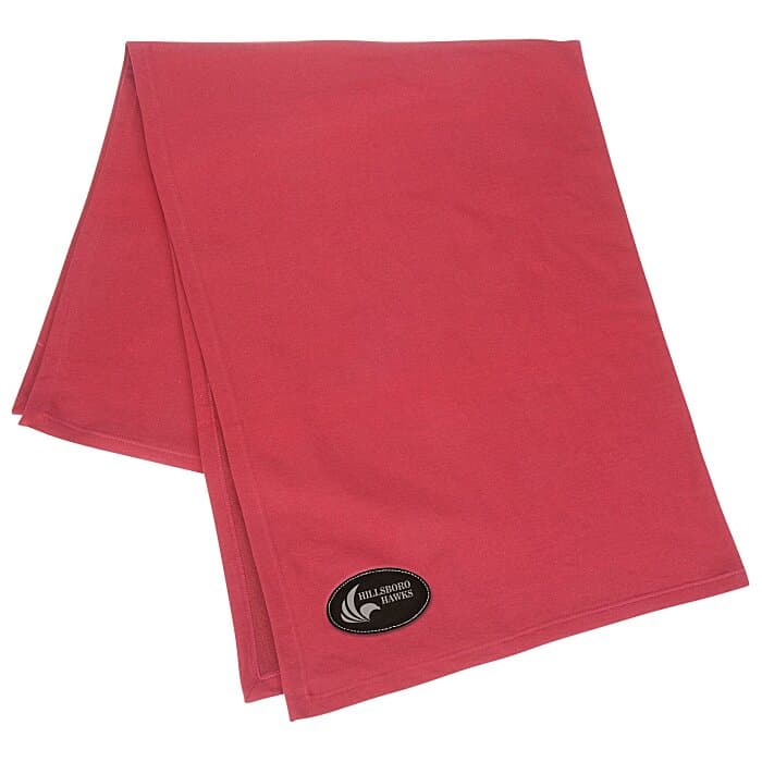 Core Fleece Sweatshirt Blanket - 50 inches x 60 inches - Laser Engraved Patch