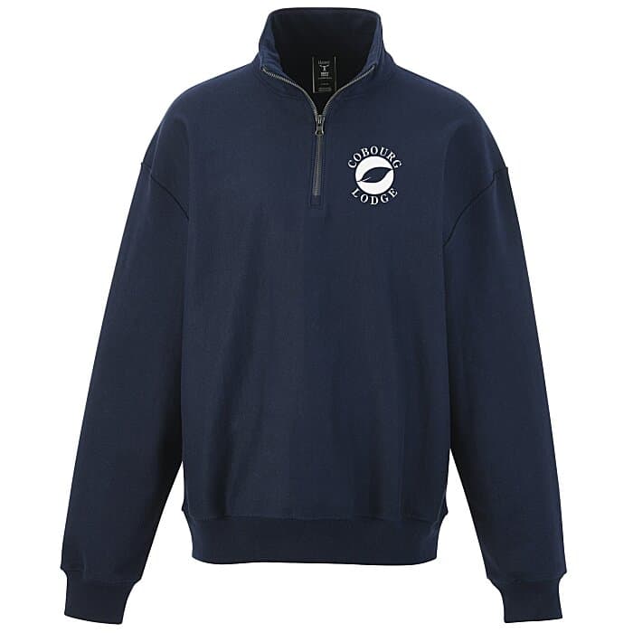 Hanes Beefy Sweats Premium Heavyweight 1/4-Zip Sweatshirt - Screen