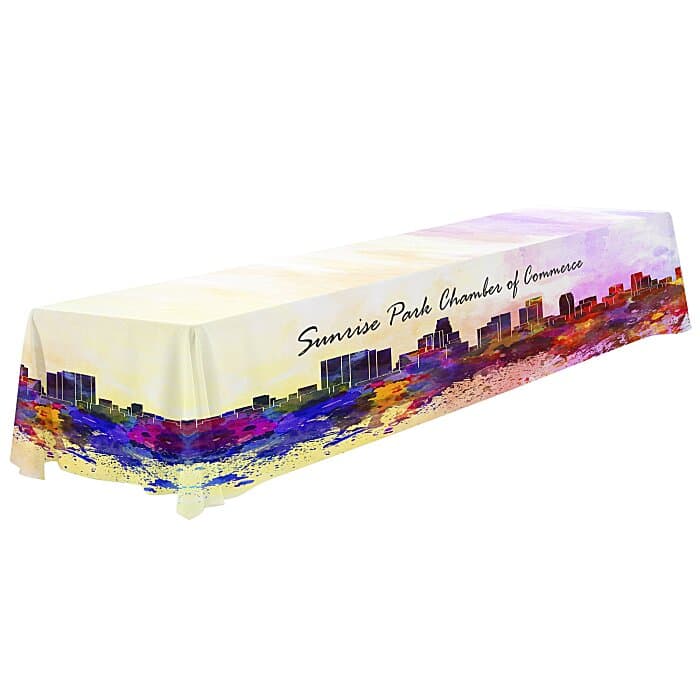 Serged Closed-Back Polyester Table Throw - 16 feet - Full Color