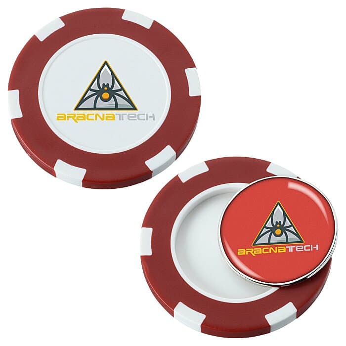 Poker Chip with Removable Golf Ball Marker