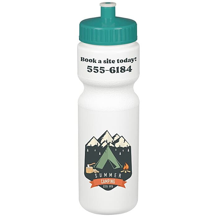 Sport Bottle with Push Pull Lid - 28 oz - White