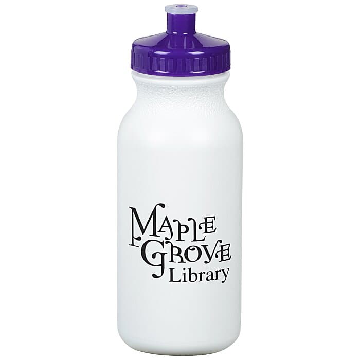 Sport Bottle with Push Pull Lid - 20 oz - White