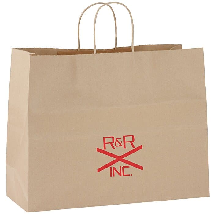 Kraft Paper Brown Shopping Bag - 12 inches x 16 inches