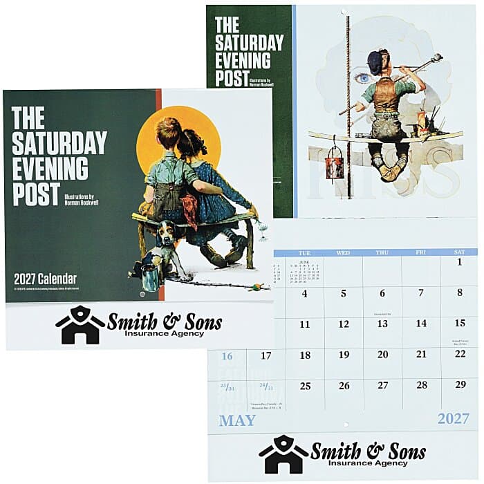 The Saturday Evening Post Norman Rockwell Calendar - Stapled