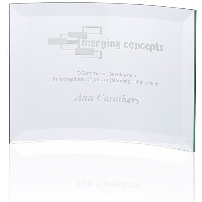 Scroll Jade Glass Award - 5 inches