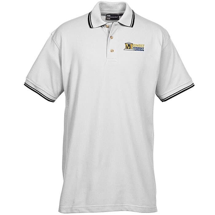 Stain Release Tipped Pique Polo - Men's