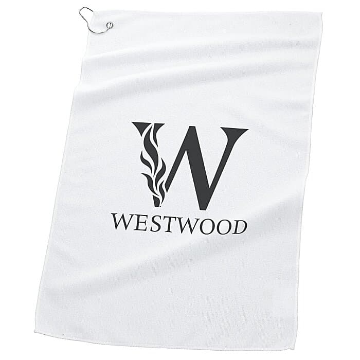 Deluxe Hemmed Golf Towel - White