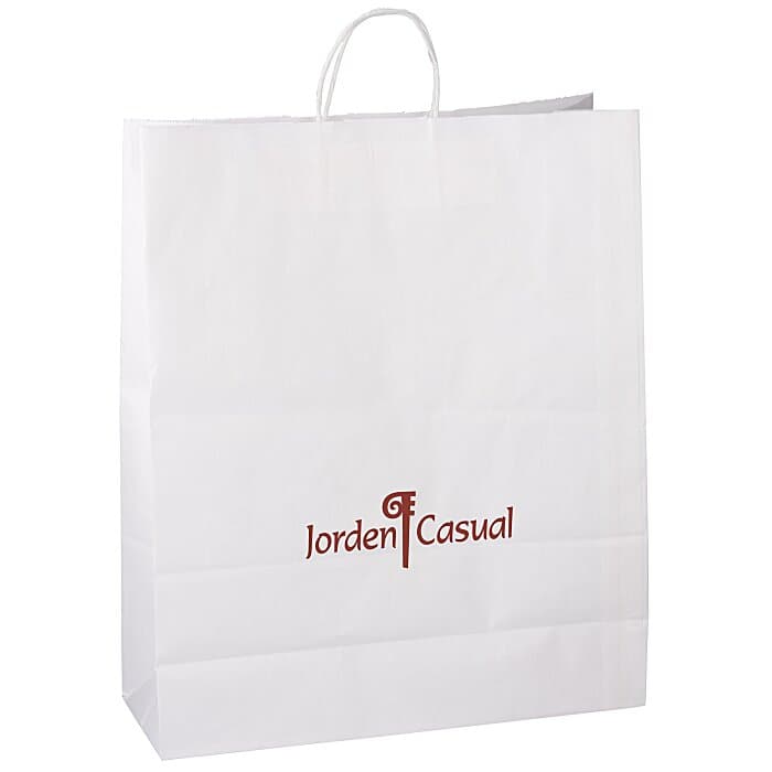 Kraft Paper White Shopping Bag - 19 inches x 16 inches