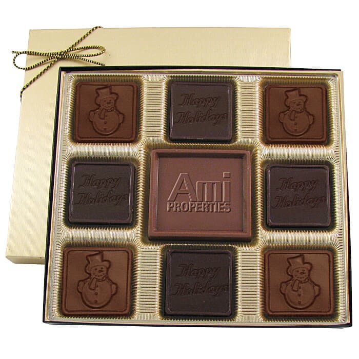 Centerpiece Chocolates - 6 oz - Happy Holidays & Snowman