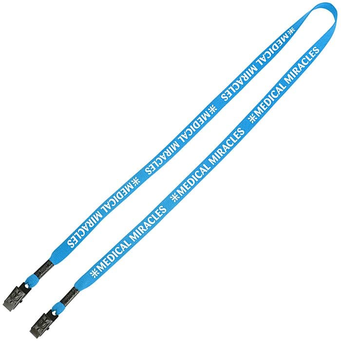 Knit Cotton Lanyard - 5/8 inches - 2 Bulldog Clips