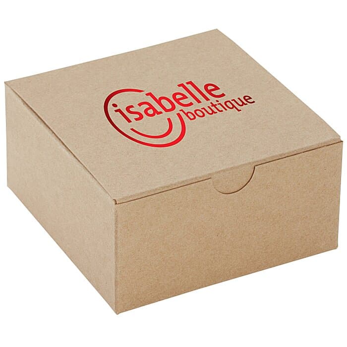 Gift Box - 4 inches x 4 inches x 2 inches - Natural Kraft