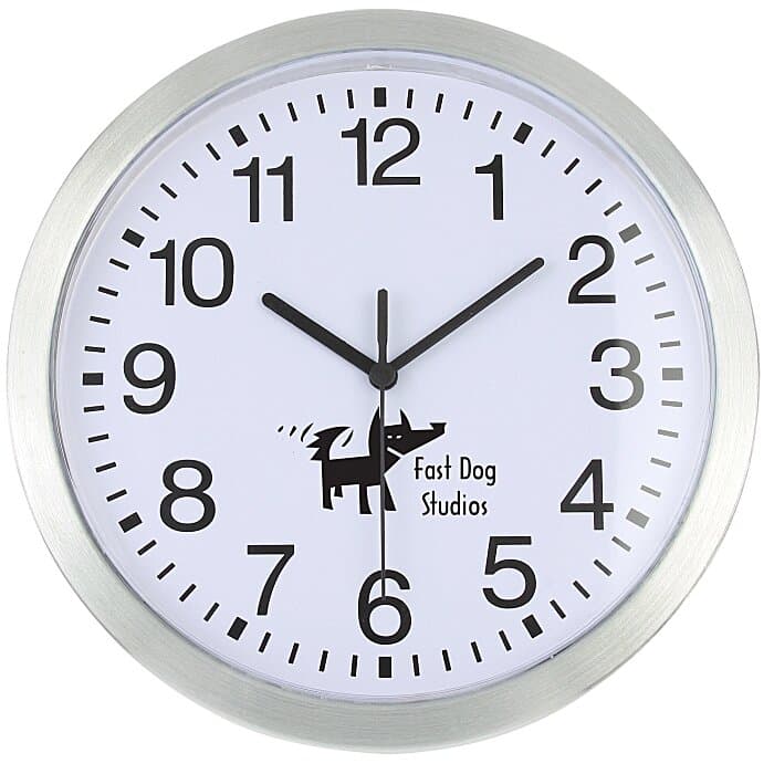 Metallic Edge Slim Wall Clock - 12 inches