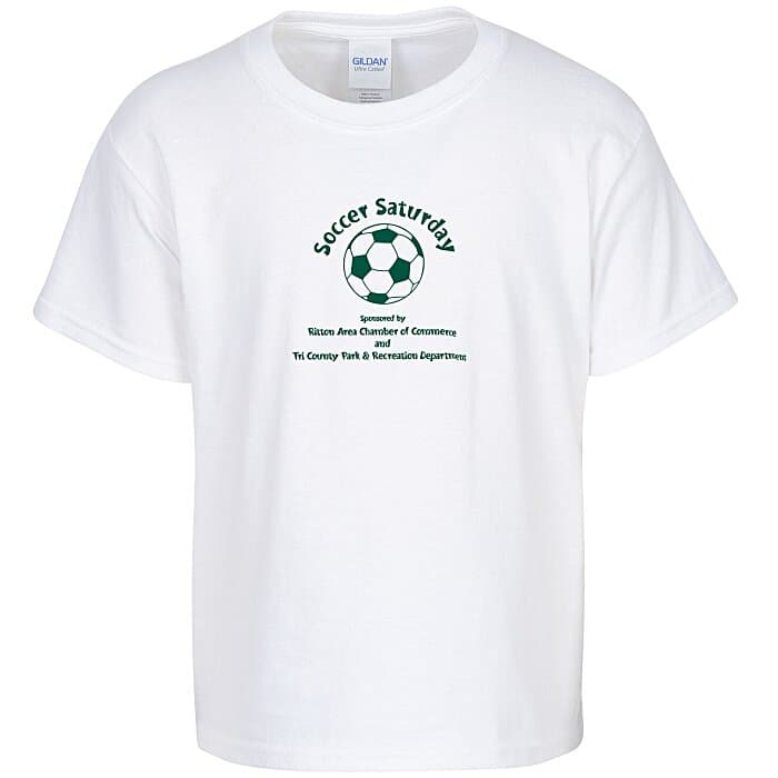 Gildan 6-oz Ultra Cotton T-Shirt - Youth - Screen - White