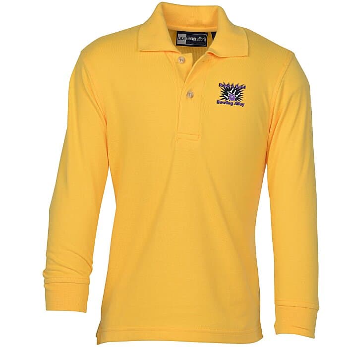 Superblend Long Sleeve Pique Polo - Youth