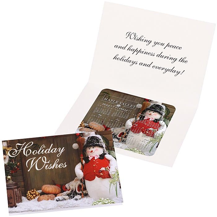 Greeting Card with Magnetic Calendar - Snowman