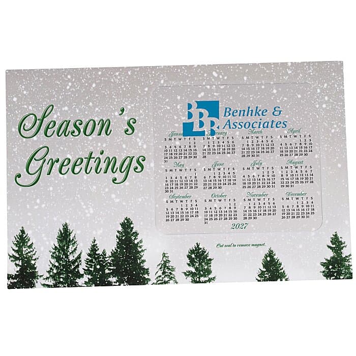 Greeting Card with Magnetic Calendar - Snowfall