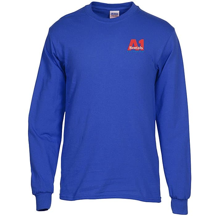 Gildan 5.3-oz Cotton LS T-Shirt - Embroidered