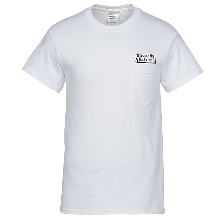 Gildan 6-oz Ultra Cotton Pocket T-Shirt - Screen - White
