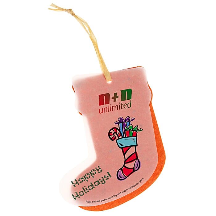 Seeded Paper Ornament - Stocking