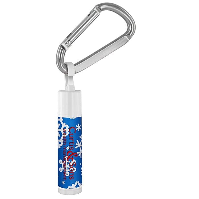 Holiday Lip Balm with Carabiner - Snowflakes