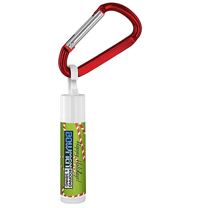 Holiday Lip Balm with Carabiner - Candy Canes
