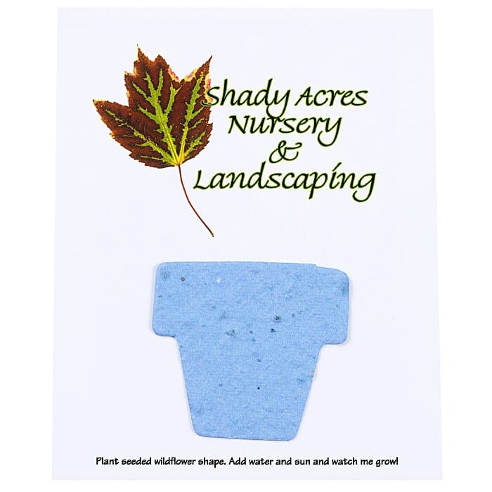 Seeded Paper Shapes Mailer/Postcard - 4 inches x 5 inches Flower Pot