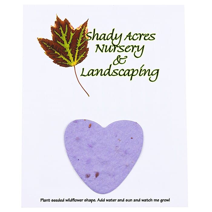Seeded Paper Shapes Mailer/Postcard - 4 inches x 5 inches Heart