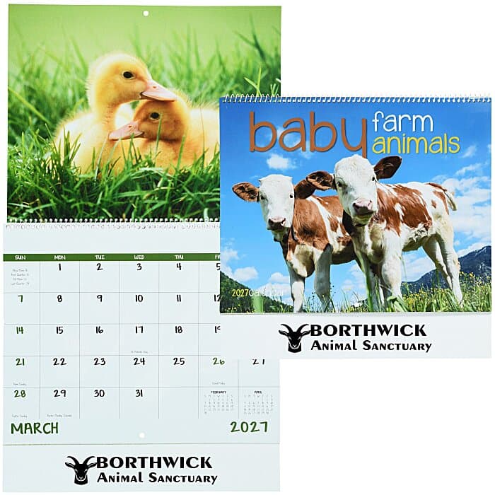 Baby Farm Animals Calendar - Spiral