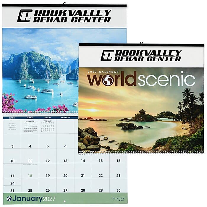 World Scenic Large Wall Calendar