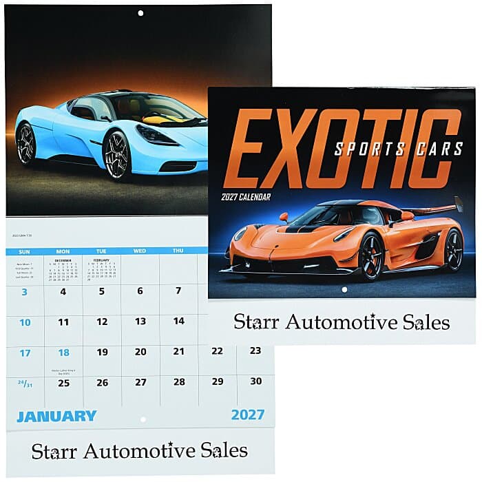 Exotic Sports Cars Calendar - Stapled