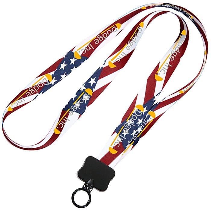 Dye-Sublimated Lanyard - 3/4 inches - USA Flag