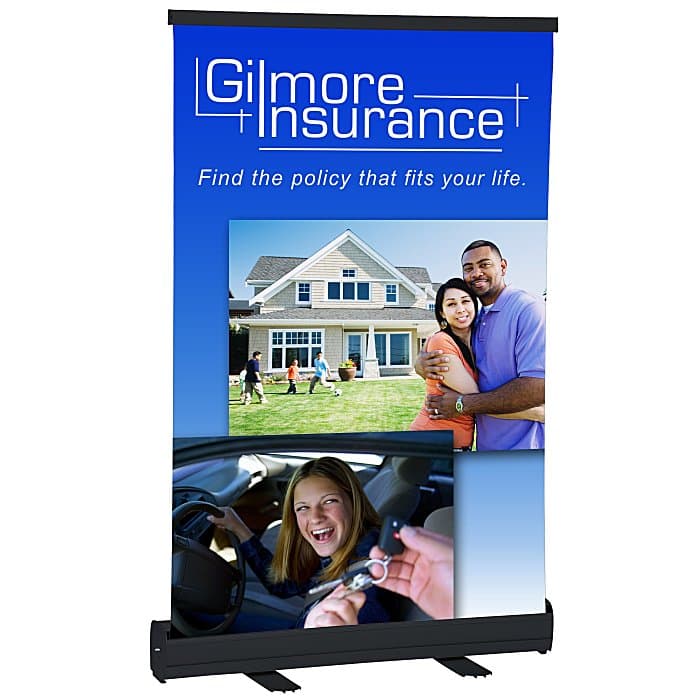 Economy Tabletop Retractable Banner Display - 24 inches