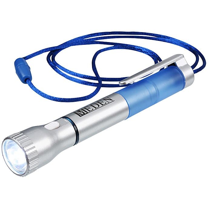 Flashlight with Pen and Lanyard