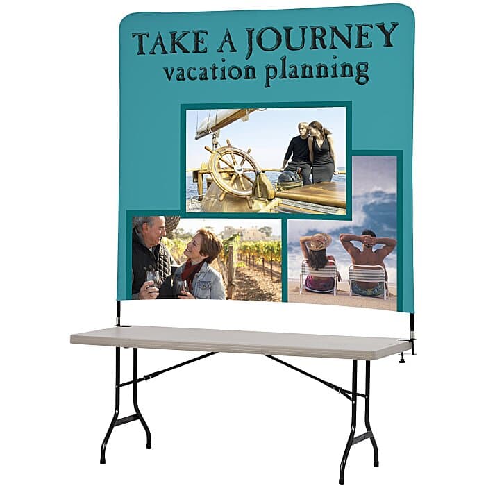 Tabletop Banner System with Tall Back Wall - 6 feet