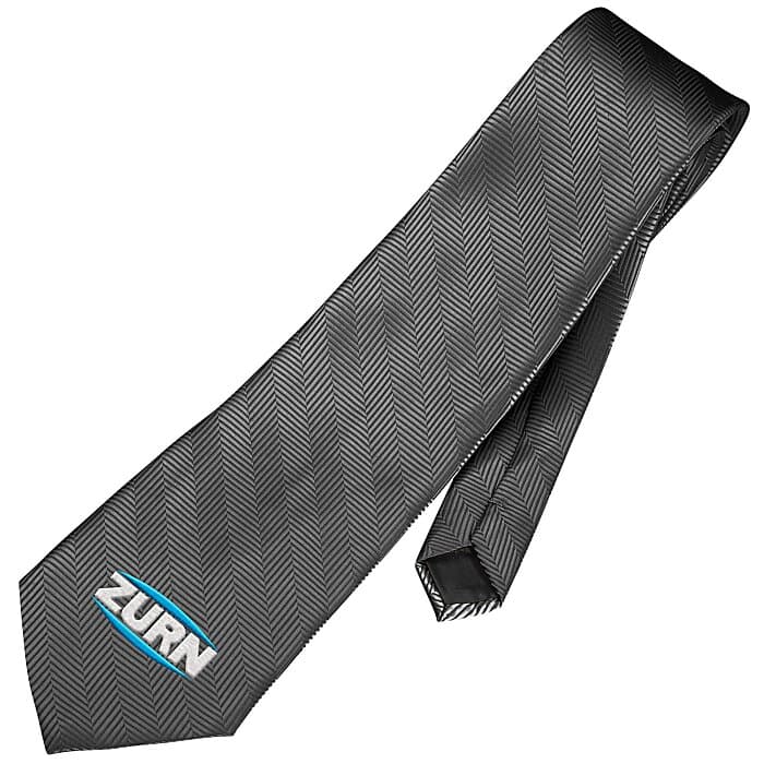 Solid Herringbone Polyester Tie