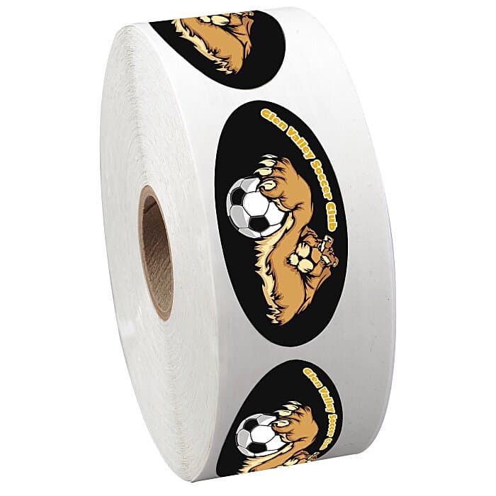 Full Color Sticker by the Roll - Oval - 1-1/16 inches x 2-1/8 inches
