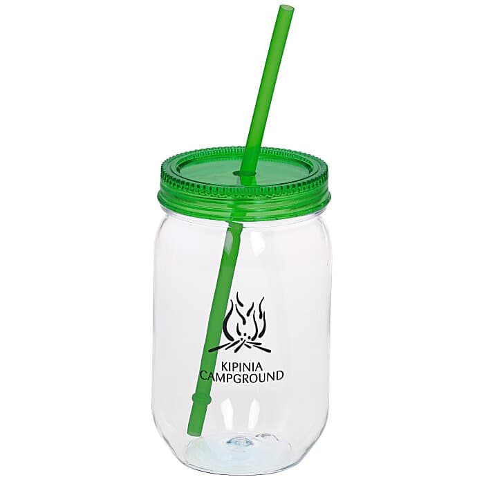 Fiesta Mason Jar with Straw - 22 oz.