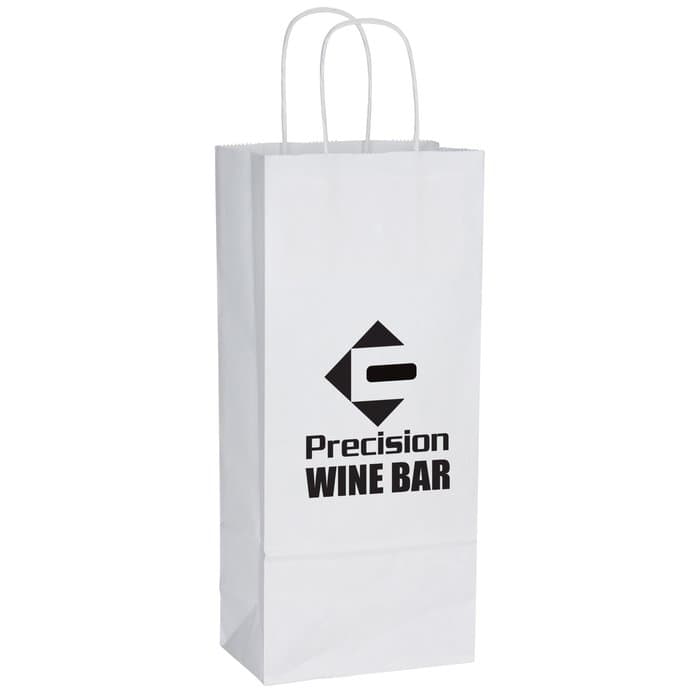 White Kraft Shopping Bag - 13 inches x 5 1/2 inches