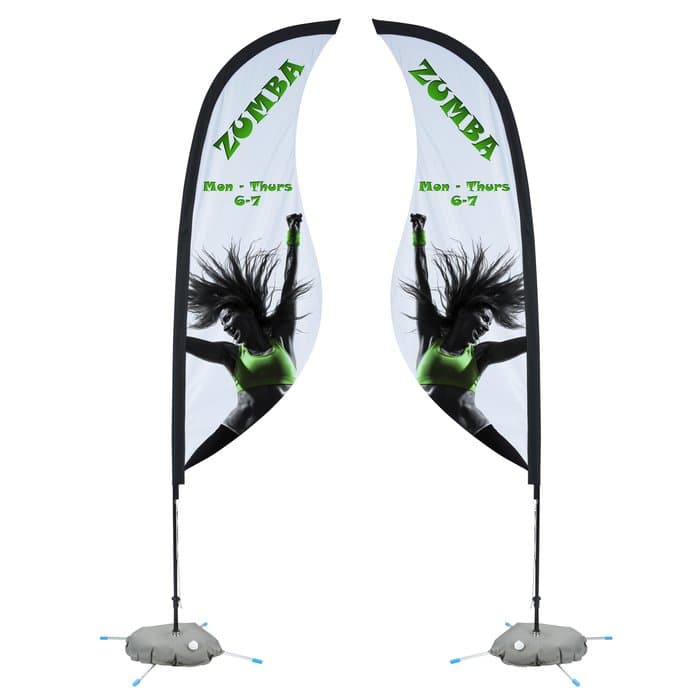Indoor Sabre Sail Sign - 9' - Two Sided
