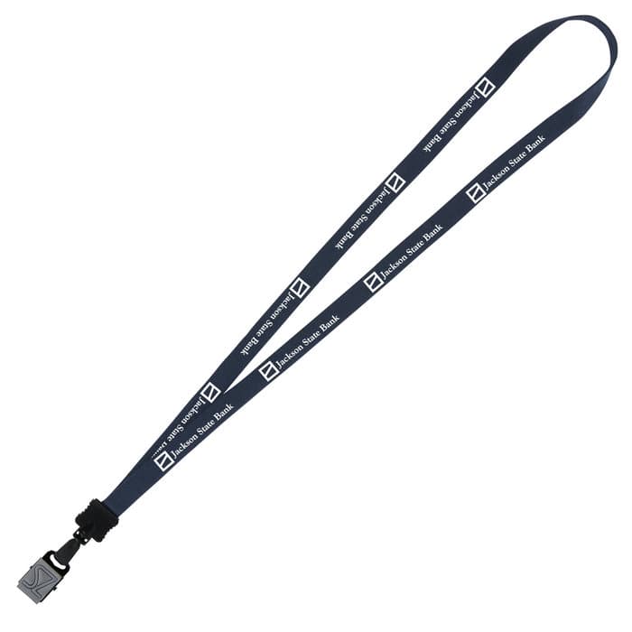 Lanyard - 5/8 inches - 34 inches - Large Metal Bulldog Clip